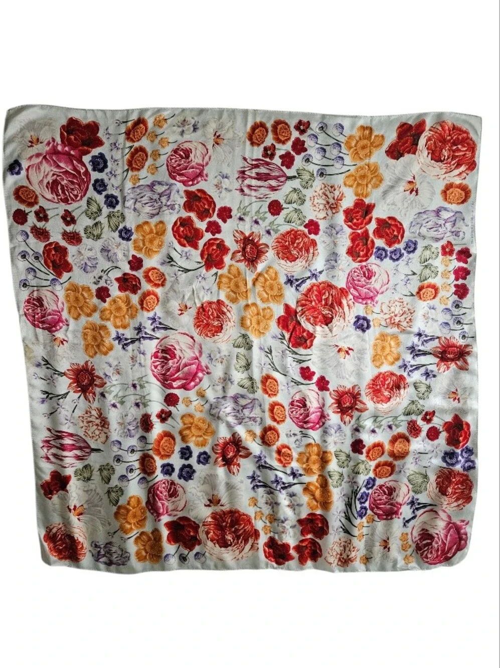 VTG METROPOLITAN MUSEUM OF ART Floral Botanical Silk Square Scarf | SZ 34